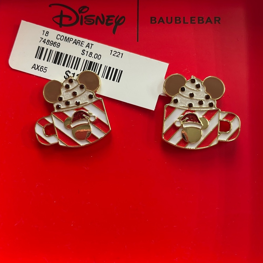 BaubleBar Gold and Red Earrings